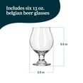 thumbnail image 2 of Libbey Entertaining Essentials Belgian Beer Glasses, 13 oz, Craft Beer Glasses Set of 6 for Belgian Ales, Unique Tulip Shape for Entertaining, 2 of 4
