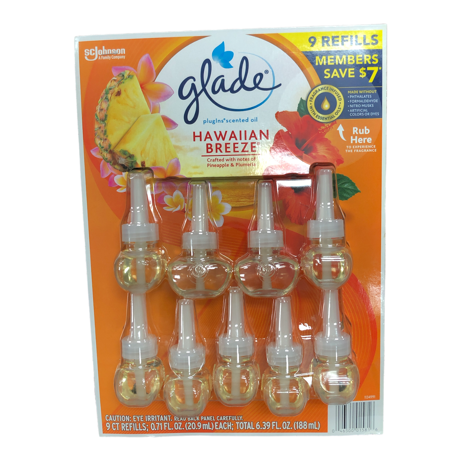 Glade Hawaiin Limited Edition PlugIns Scented Oils Refills 9ct