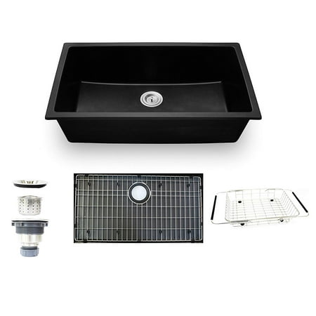 Black Under Mount Kitchen Sink Black Sink Granite Composite Sink Single Bowl 32