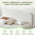 thumbnail image 4 of Queen Size Bed Frame with Lift Up Storage, Boucle Upholstered Platform Bed with Curved Headboard, No Box Spring Needed, Hydraulic Storage, White, 4 of 6