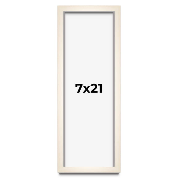 7x21 Frame White Wheat Solid Wood Picture Frame | Moulding Width 0.75 Inches | Interior Depth 0.5