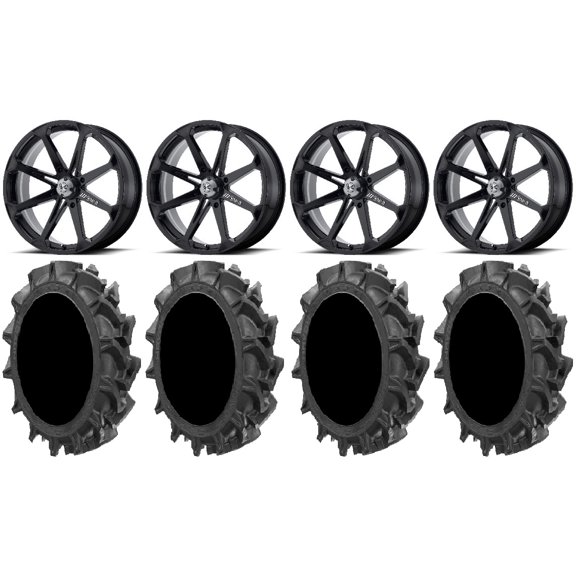 MSA Black Diesel 20" UTV Wheels 35" MotoHavok Tires Can-Am Maverick X3 / Honda Pioneer 1000 / Talon