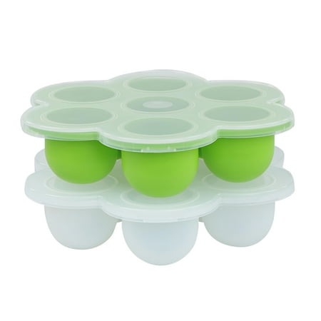 Acorn Baby Food Container with Thick Lid 2PK Green and Clear Meal Prep Container