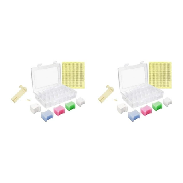 Maytalsory Easy Organization DIY Fashion Stitch Embroidery Kit 2436 Grids And Large Capacity Durability Box+Winder+300Bobbin 2Set