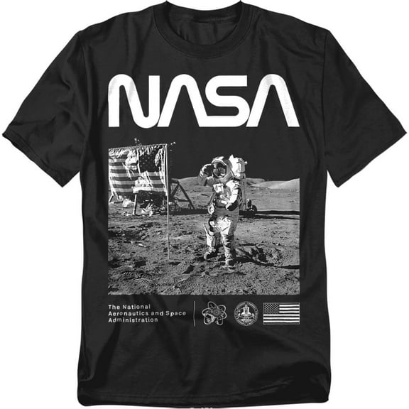 NASA T-Shirt Salute Black Unisex Graphic Tee for Men & Women