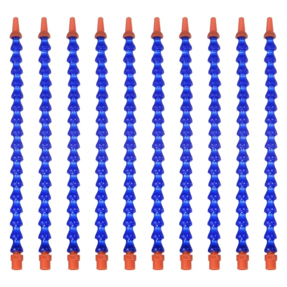 Uxcell 10pcs Thread Flexible Water Oil Coolant Pipe Hose 1/4PT Round Nozzle 30cm Length Flexible Adjustable Cooling Tube