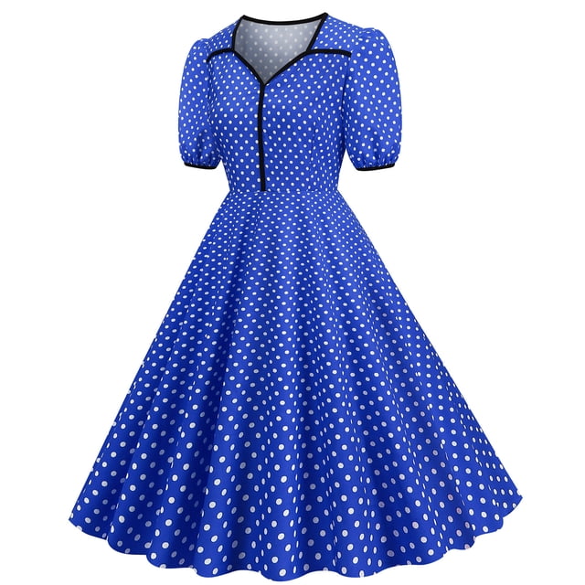 B91xZ Robe Décontractée Ample pour Femmes Col Carré Manches Courtes Dos Nu Volantée Robe Décontractée, Bleu TG