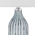 thumbnail image 3 of 30 Inch Glass Table Lamp, Striped Bottle Base, Dimmer, Blue- Saltoro Sherpi, 3 of 5