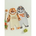 thumbnail image 7 of Infant Baby Boys Girls Thanksgiving Jumpsuit Turkey Letter Print Round Neck Long Sleeve Hood Romper, 7 of 7