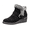 Black, variant on Cushionaire Women's Rhodes Faux Suede Winter Booties – Fur Boots for Women with Memory Foam, Comfy Boots with Faux Fur, Side Zipper, 2-Inch Wedge Heel, Wide Widths Available