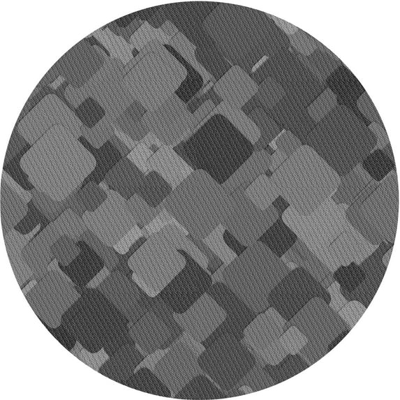 Ahgly Company Indoor Round Patterned Gray Area Rugs, 5' Round