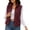 Wine, variant on Karight Women's Fleece Vest Zip Up Stand Collar Sleeveless Lightweight Winter Warm Coat with Double-Sided Sherpa