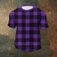 thumbnail image 2 of Mlzmgr Mens Flannel Plaid Shirts Short Sleeve Crewneck Basic Casual Tees Athletic Pullover, 2 of 6
