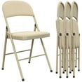 thumbnail image 1 of HOMCOM Ensemble de 4 Chaises Pliantes, Chaises Pliables avec Coussins, Beige, 1 of 10