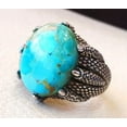 thumbnail image 3 of Arizona Turquoise Ring, Silver Jewelry, 925 Silver Ring, Father's Day, Eagle Claw, Natural Turquoise, December Birthstone Ring, Heavy Mens Ring, Spiritual Healing Gemstone, Christmas, Tiny Mens Ring, 3 of 6