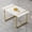 White+Gold + MDF+Metal, variant on 55 Inch Rectangular Dining Table, Sturdy Black Metal Legs, Minimalist Retro Style, Kitchen & Dining Room Furniture, Seats 4 to 6 People, White