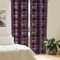 thumbnail image 2 of Ambesonne Halloween Curtains, Mexican Sugar Skulls, Pair of 28"x84", Multicolor, 2 of 5