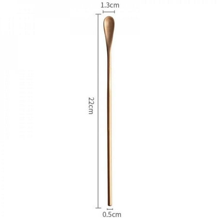 

Popvcly Big Clear Stainless Steel Ice Spoon Colorful Bottle Gourd Long Handle Dessert Honey Scoop Bar Sugar Coffee Stir Tableware Tool