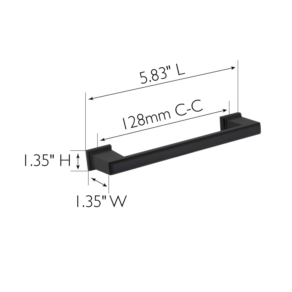 Design House 189167 Gage 5 in. Center-to-Center Kitchen Drawer Pulls Cabinet Handles, Matte Black (10-Pack)