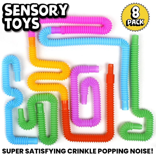 Juguetes sensoriales de tubos, juguetes para niños pequeños con habilidades motoras finas, juguetes para niños sensoriales y juguetes de aprendizaje Adepaton LRWJ287-3