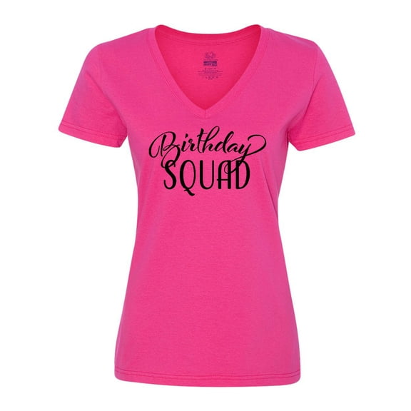 Inktastic Birthday Squad in Black Women's V-Neck T-Shirt