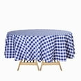 thumbnail image 4 of BalsaCircle Navy Blue Patriotic Veterans Day 90"Round Tablecloth Gingham Checkered Polyester Washable 4th of July Linen, 4 of 8