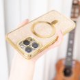 thumbnail image 6 of iPhone 12 Pro Max 6.7 inch Glitter Case [Compatible with MagSafe] Lightweight and Luxury Plating Cute Bling Shockproof Protective Rugged TPU Case Girls Women Covers Gold, 6 of 20