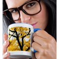 thumbnail image 2 of 3drose, Black Linden Tree Body, Yellow Leaves, White Autumn Sky, 15oz Two-tone Blue Mug, 2 of 6