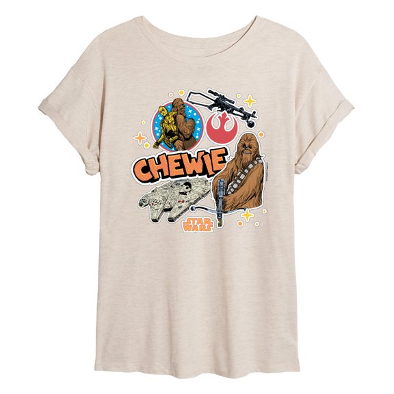 Star Wars - Chewie Stickers - Women's Oversized Tee