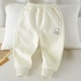 thumbnail image 2 of VERUGU Spring Fall Girls Boys Cute Bear Print Sweatpants Casual Sports Cotton Cuffed Long Pants for Baby Beige 7 Years, 2 of 4