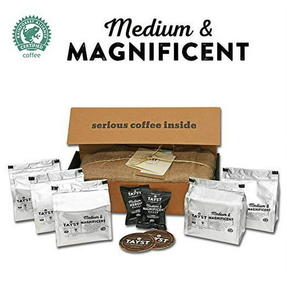 Tayst Medium Roast Coffee Pods | 50 ct. Medium & Magnificent | 100% Compostable Keurig K-Cup compatible | Gourmet Coffee in Earth Friendly packaging
