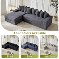 thumbnail image 5 of 110" L Shaped Modular Sectional Couch with Reversible Chaise, 3-in-1Memory Foam Boneless Couch for Living Room,Corduroy Folding Floor Cloud Couch Bed (Left Facing Sofa), 5 of 8