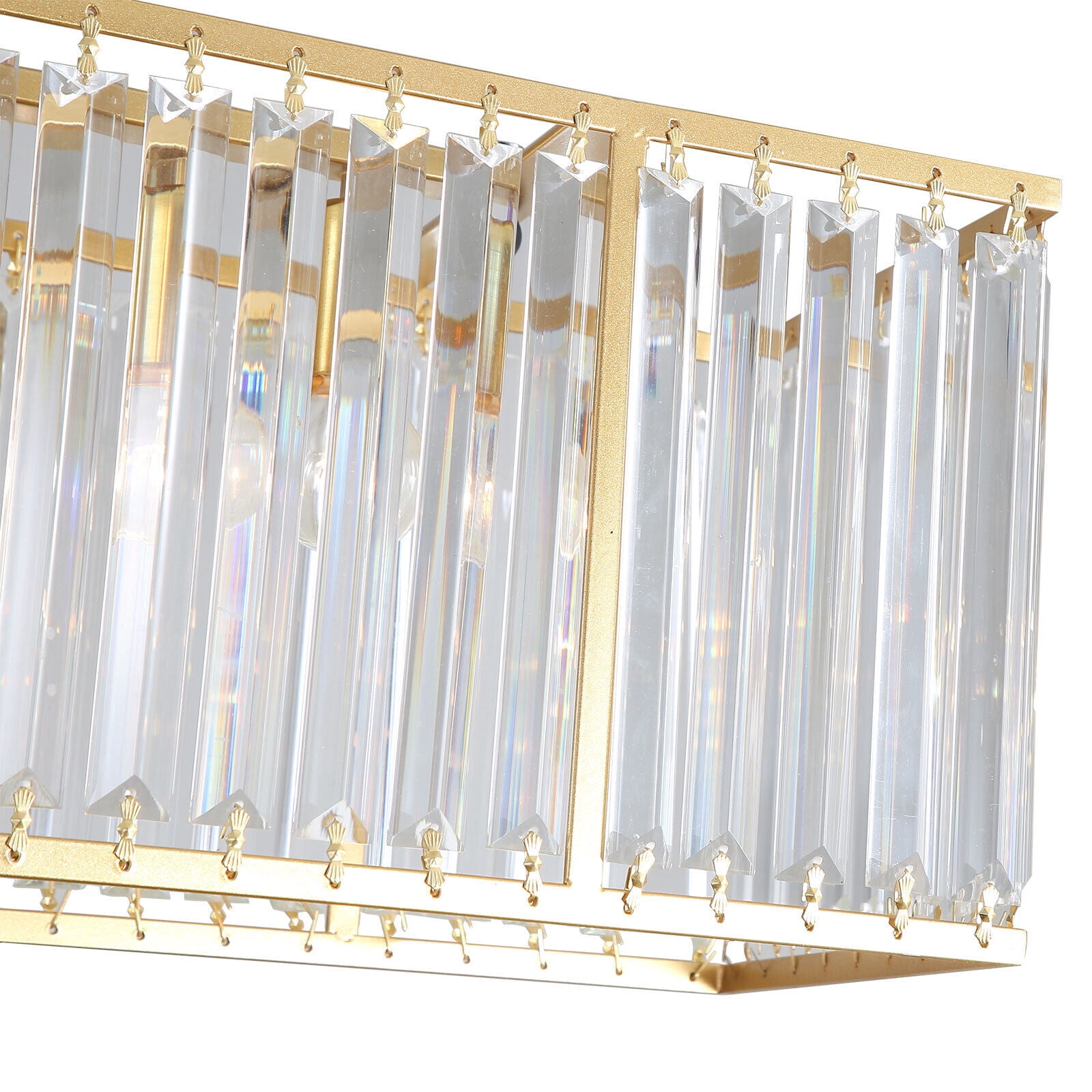TFCFL 4 Light Luxury Crystal Chandelier Ceiling Light Living Room Ceiling Pendant Lamp Fixture