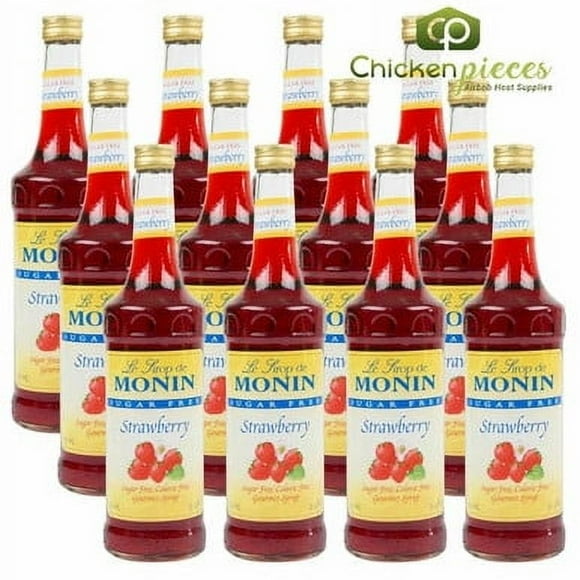 Monin Sugar Free Strawberry Flavoring / Fruit Syrup 750mL/25.36oz (12/Case)