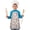 Fireman and Puppy, variant on Fireman and Flame Blue Pattern Teens Aprons, Adjustable Neck Strap, Toddler & Teens Aprons for Cooking & Baking, 19x23.6 Inches