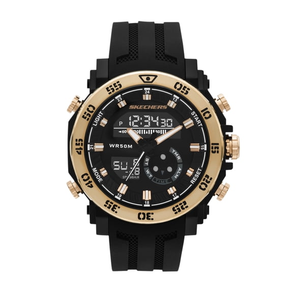 Skechers Men's Ridgeland Analog-Digital, Black Polycarbonate Watch