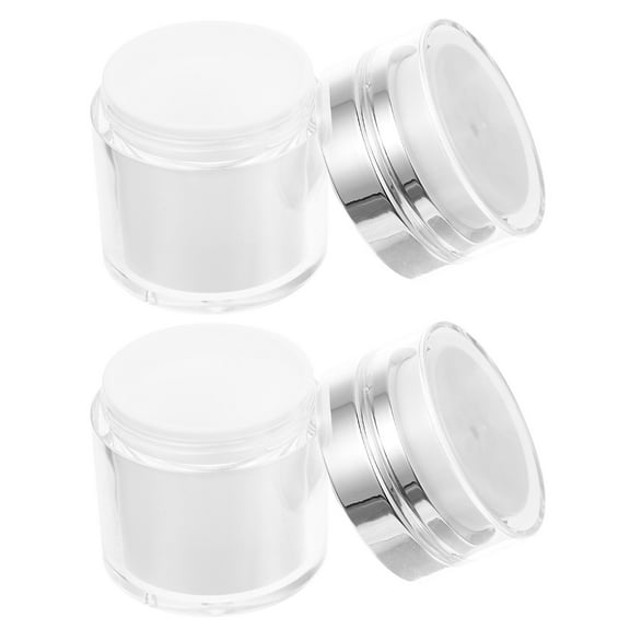 2 Pcs Eye Cream Bottle Cosmetic Containers Travel Lotion Creams Cosmetics Push Type Liquid Pump White Acrylic