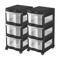 thumbnail image 1 of Life Story Classic 3 Shelf Storage Organizer Plastic Drawers, Black (2 Pack), 1 of 9