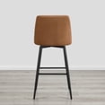 thumbnail image 6 of ReNest 30" Mid-Century Swivel Bar Stools Set of 2 for Home Bar or Kitchen Island, Faux Leather Upholstery, Saddle Brown, 6 of 6