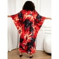 thumbnail image 3 of Edolynsa Womens Floral Kaftan Dress Plus Size Caftan Loungewear Bathing Suit Cover up Maxi Beach Dress Older Women Summer Dress, 3 of 10