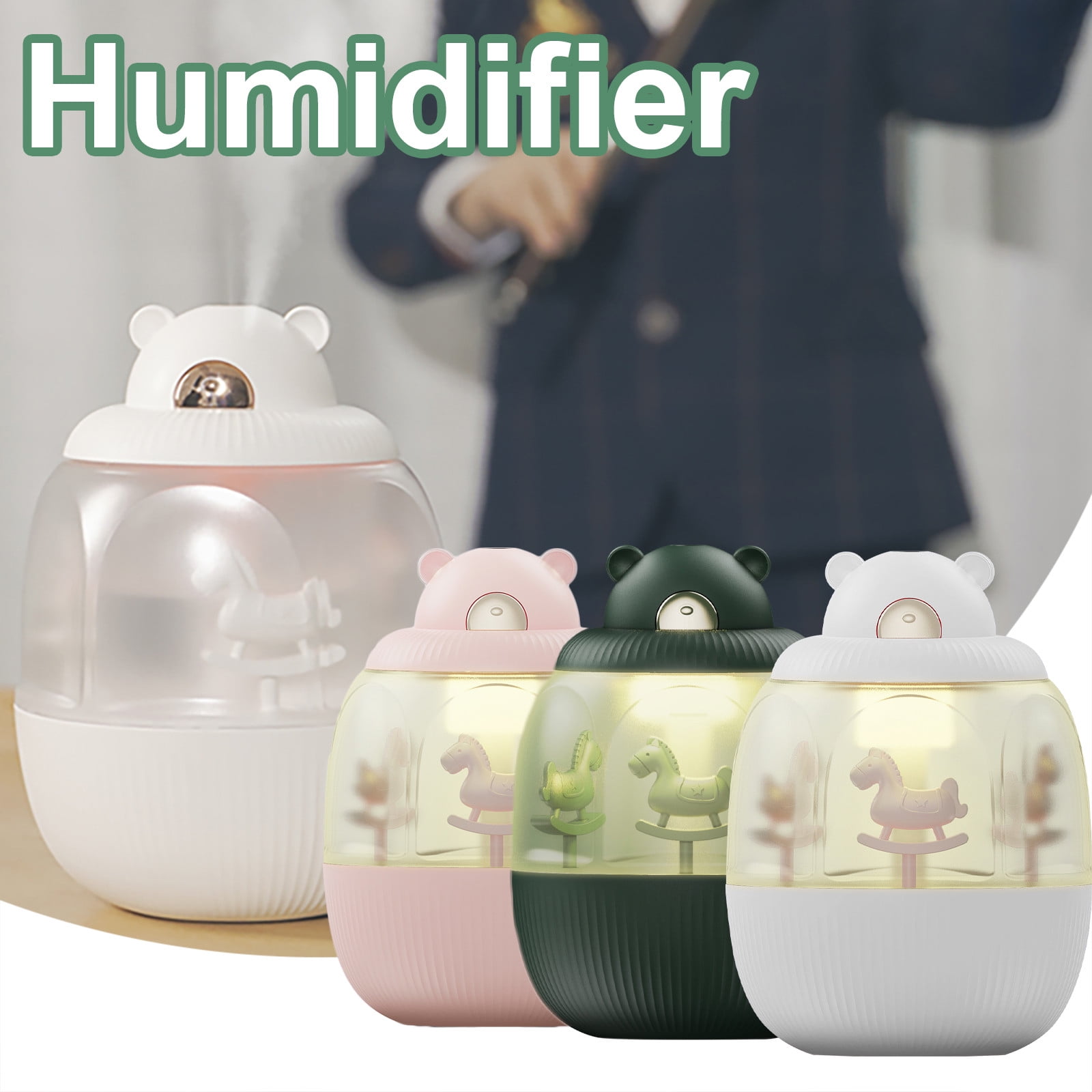 FFENYAN Cool Mist Humidifier USB Connector Car Mounted Small Humidifier Portable Micro Humidifier for Bedroom Room Office Car Living Room and Dining Room Living Room
