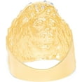 thumbnail image 4 of Floreo 10k Yellow Gold 25mm Jesus Face Two-Tone CZ Openwork Men's Ring, Sizes 5 - 13, 4 of 5