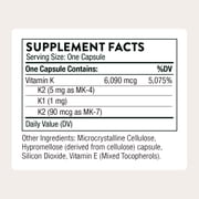 THORNE - Vitamin K (formerly 3-K Complete) - Vitamins K1 and K2 (as MK-4 and MK-7) - Supports Strong Bones* - 60 Capsules