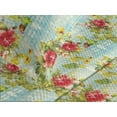 thumbnail image 3 of Ambesonne Flowers Quilted Coverlet 3 Pcs, Tropical Hibiscus Print, Queen Size, Apple Green and Dark Pink, 3 of 4