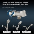 thumbnail image 3 of BRIGHT SHOWERS All Metal Shower Head Holder for Handheld Shower Head, Adjustable Shower Arm Mount with Universal Wall Hook Bracket, Brushed Nickel, 3 of 4