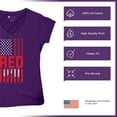 thumbnail image 6 of Remember Everyone Deployed Women's V-Neck T-shirt Until They All Come Home RED Friday Military US Flag American Patriot Tee, 6 of 7