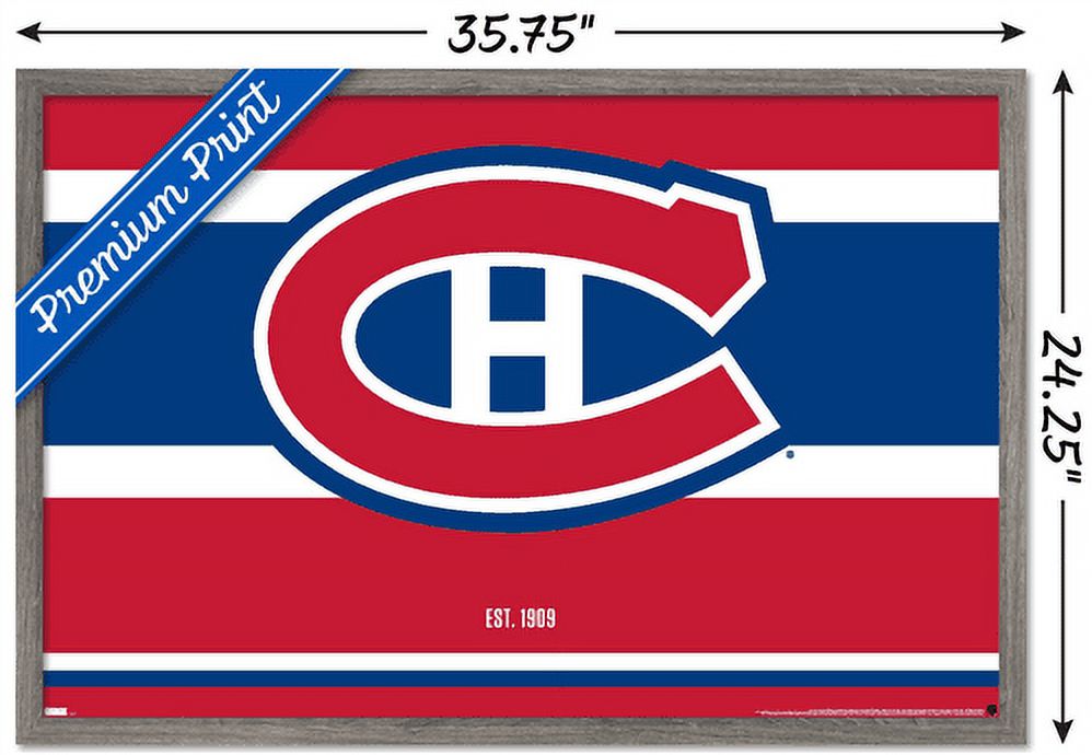 NHL Montreal Canadiens - Logo 21 Wall Poster, 22.375" x 34", Framed
