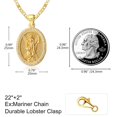 thumbnail image 6 of TANGPOET S925 Sterling Silver Gold Plated Saint Andrew Medal Necklace, Double Sided Oval Pendant with CZ for Men Women, 6 of 6