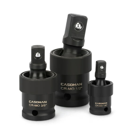 CASOMAN 3-Piece Impact Universal Joint Set - 1/4", 3/8" and 1/2" Drive, CR-MO