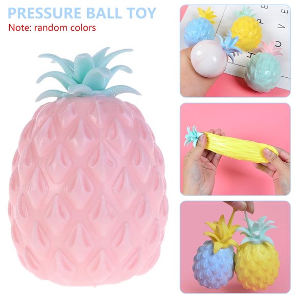 Ghojet - 4 pelotas antiestrés con forma de piña, juguetes sensoriales para aliviar el estrés, juguetes para apretar con forma de piña para niños y adultos
